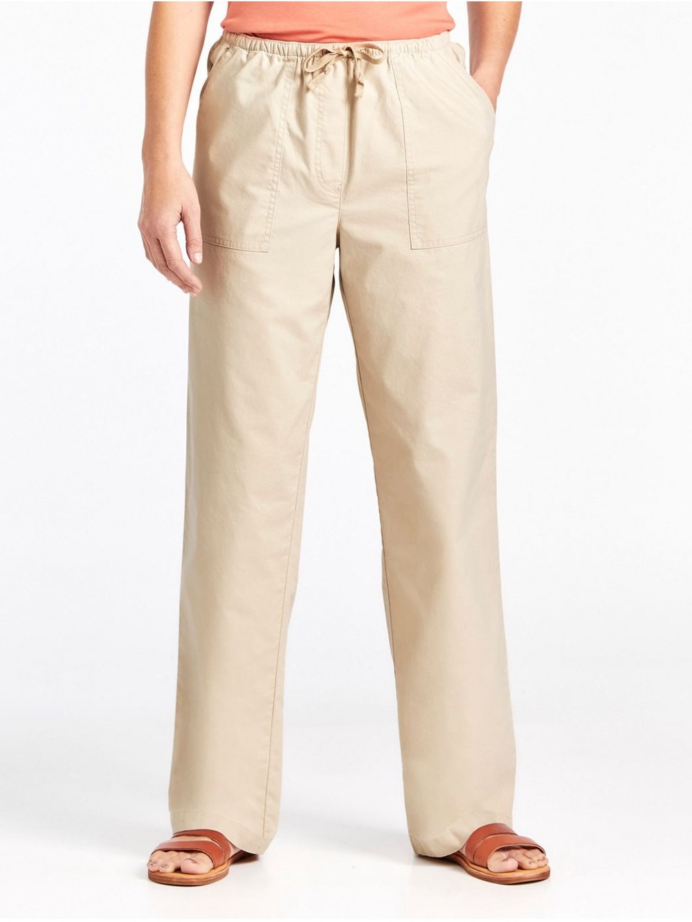 L.L.Bean Women’s Sunwashed Canvas Pants 100% Cotton Relaxed Wide Leg Large